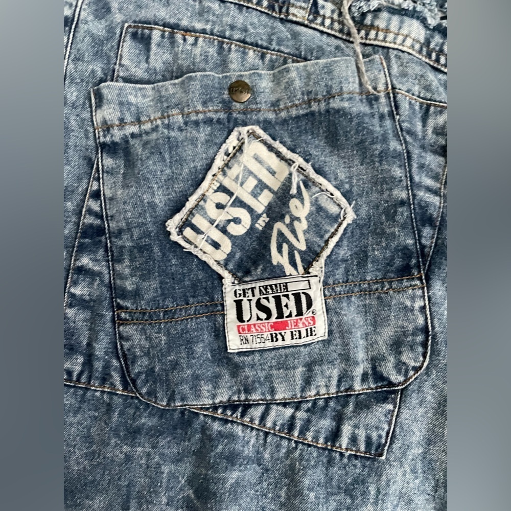 Get Used by Elie Vintage Destroyed Denim Acid wash Shacket jacket l oversized - Picture 7 of 10
